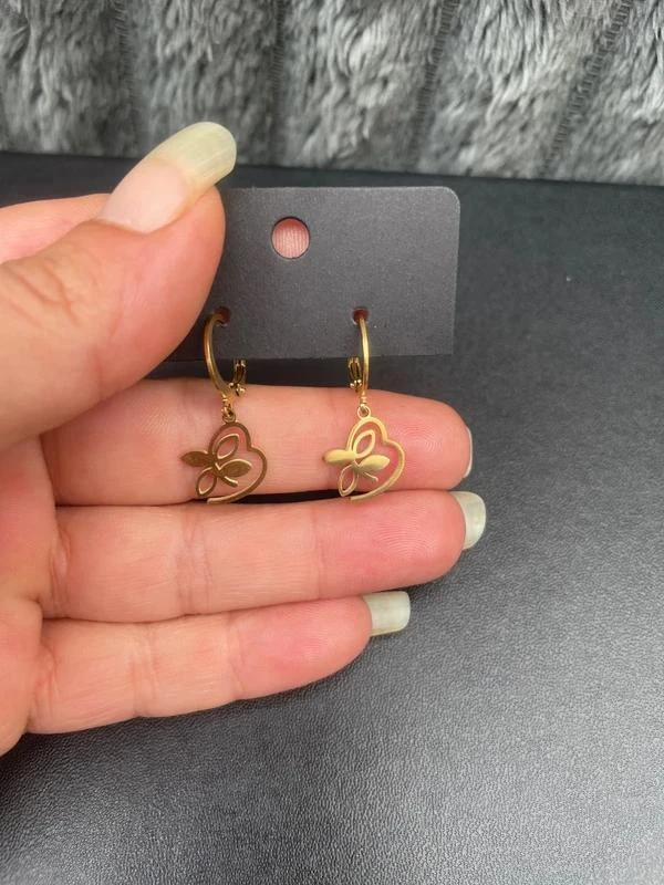 Boucles d’oreilles « cœur de feuilles » – photo 2